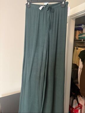 wild fable Ribbed Wide-Leg Jogger Pants in Teal Green